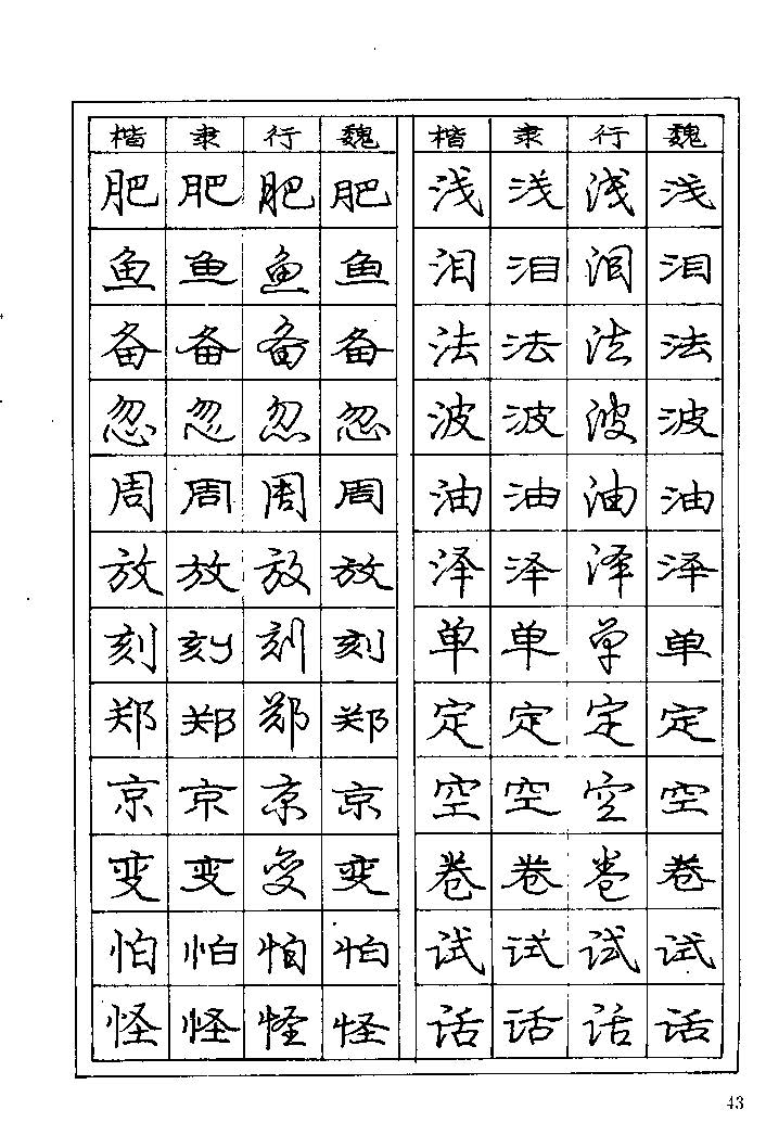 《庞中华钢笔字帖》84版