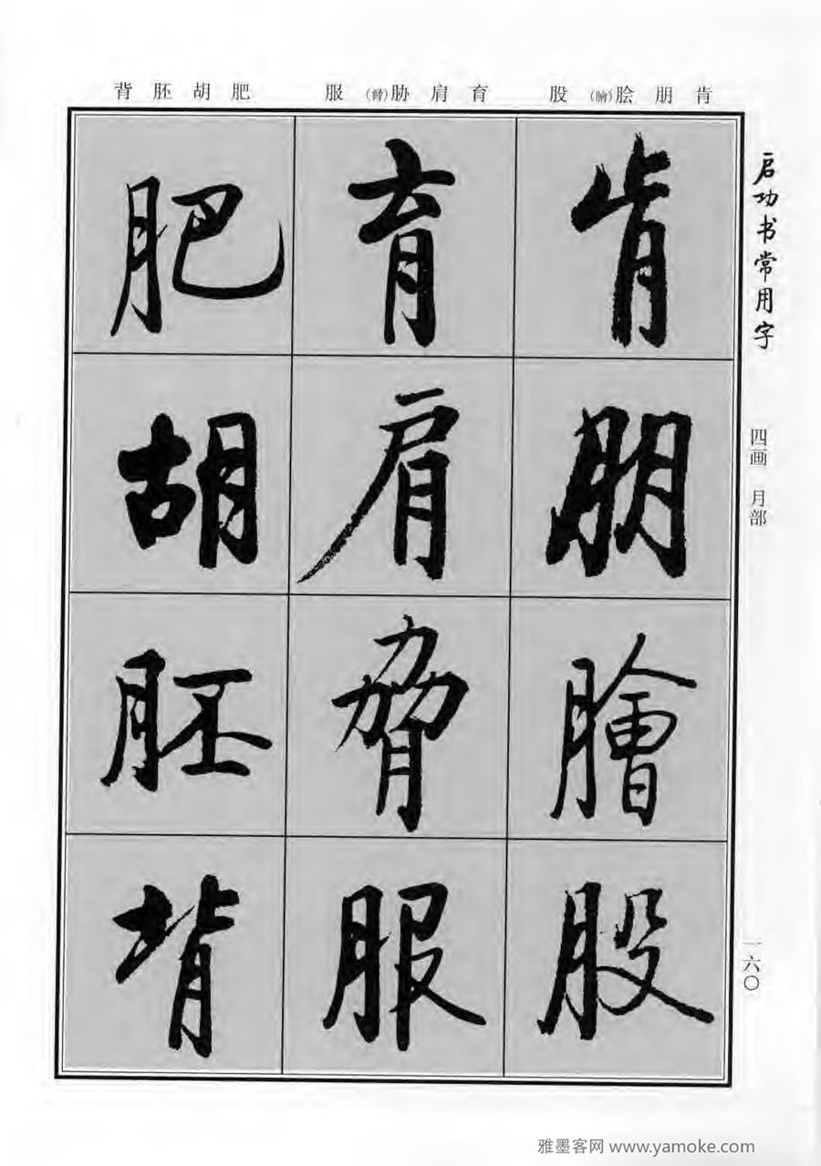 启功行楷字帖《启功书常用字》字帖欣赏