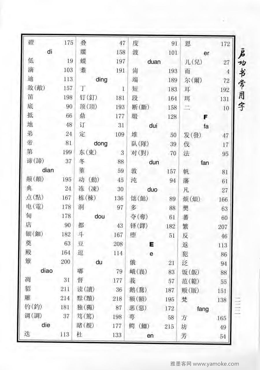 启功行楷字帖《启功书常用字》字帖欣赏