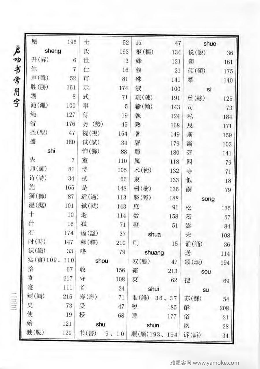 启功行楷字帖《启功书常用字》字帖欣赏