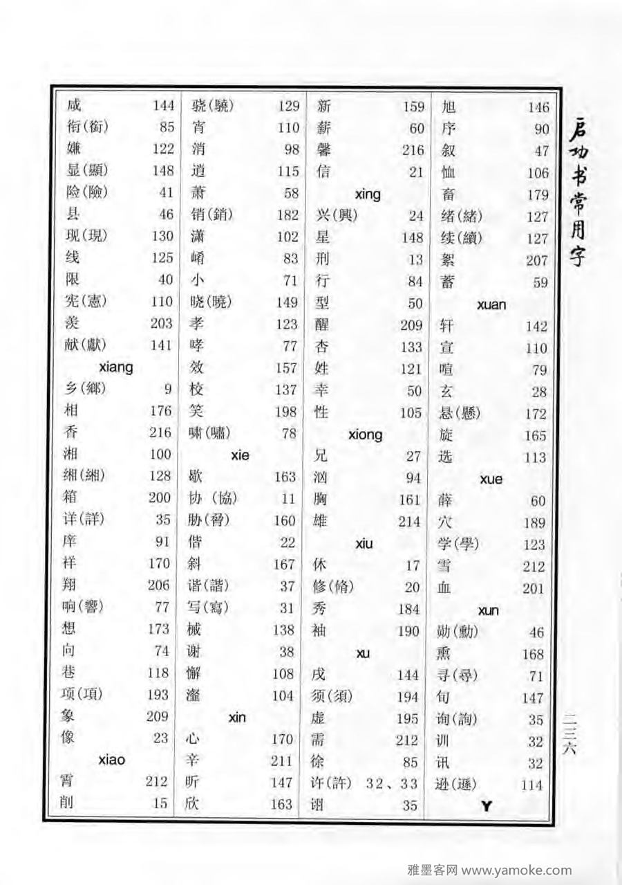 启功行楷字帖《启功书常用字》字帖欣赏
