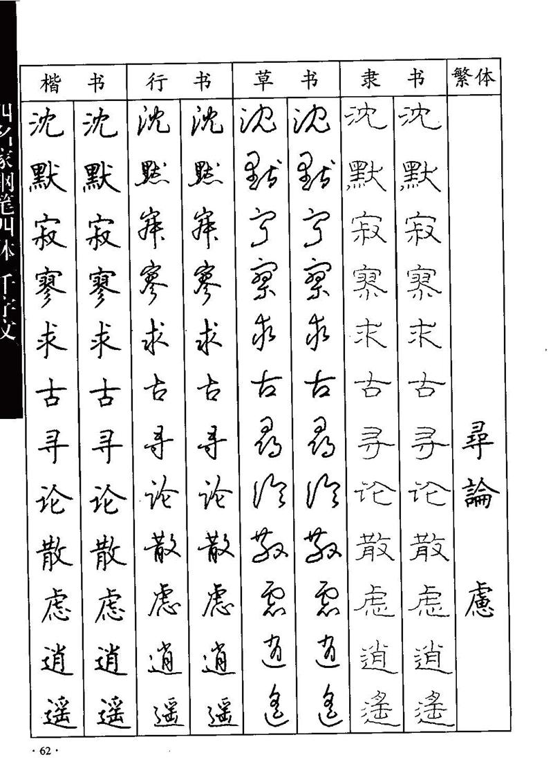 顾仲安-沈鸿根等四名家钢笔四体《千字文》