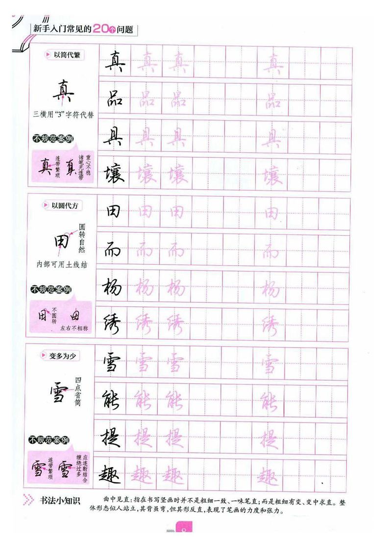 荆霄鹏《新手入门常见的20个问题》行楷