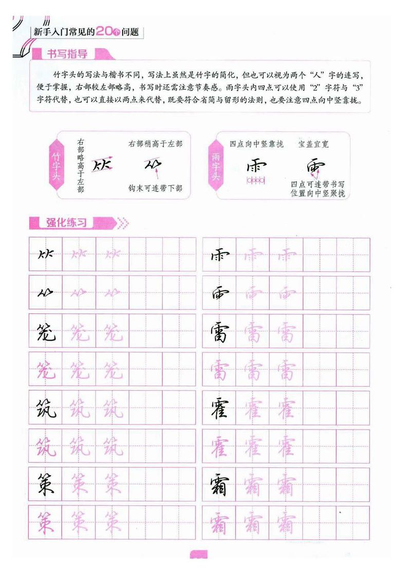 荆霄鹏《新手入门常见的20个问题》行楷