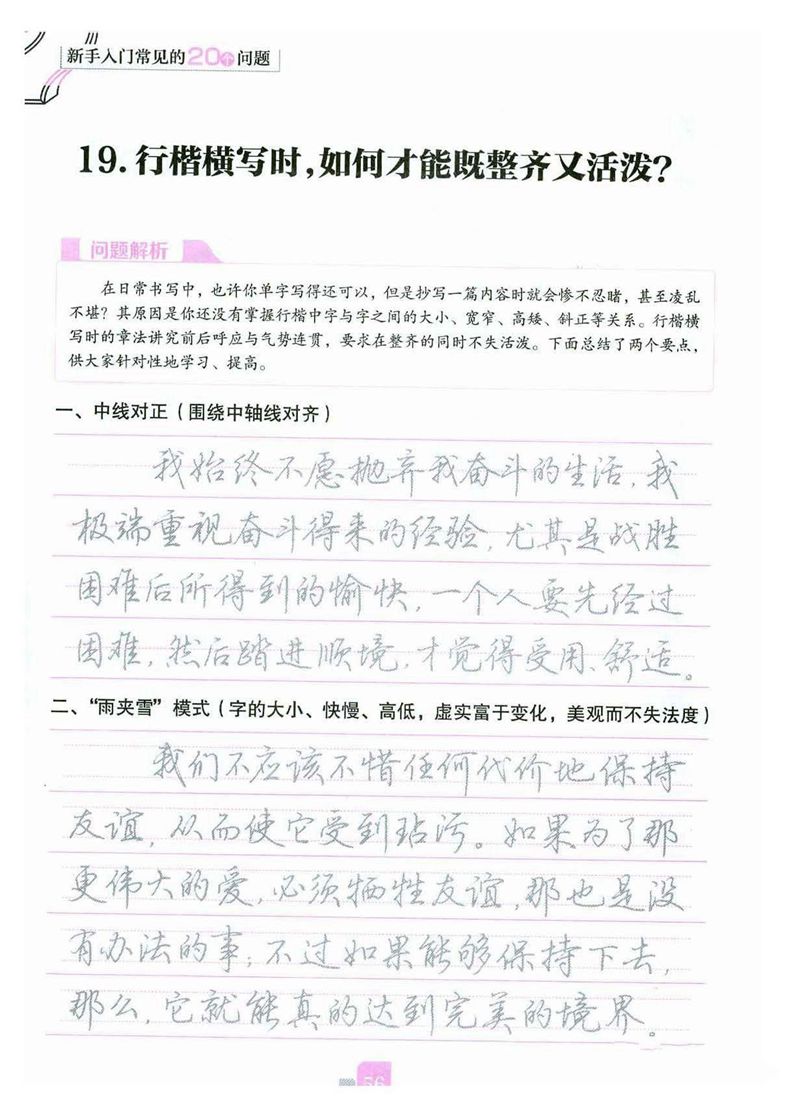 荆霄鹏《新手入门常见的20个问题》行楷