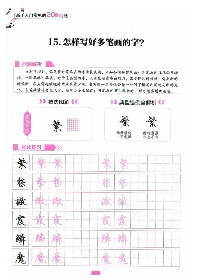 荆霄鹏《新手入门常见的20个问题》行楷