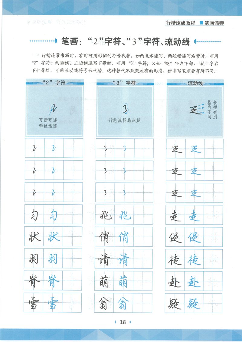 荆宵鹏行楷速成教程字帖-笔画偏旁