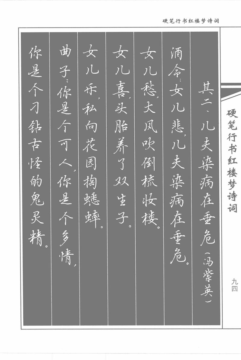 吴玉生硬笔行书红楼梦诗词