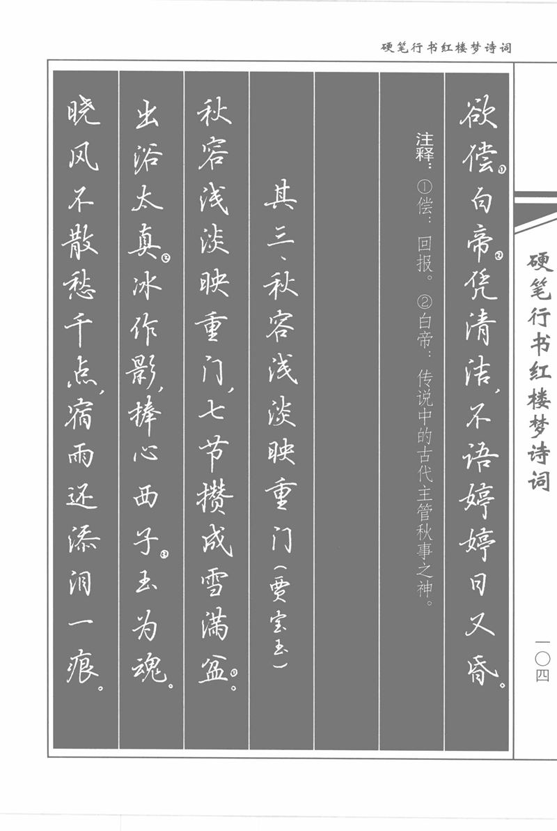 吴玉生硬笔行书红楼梦诗词