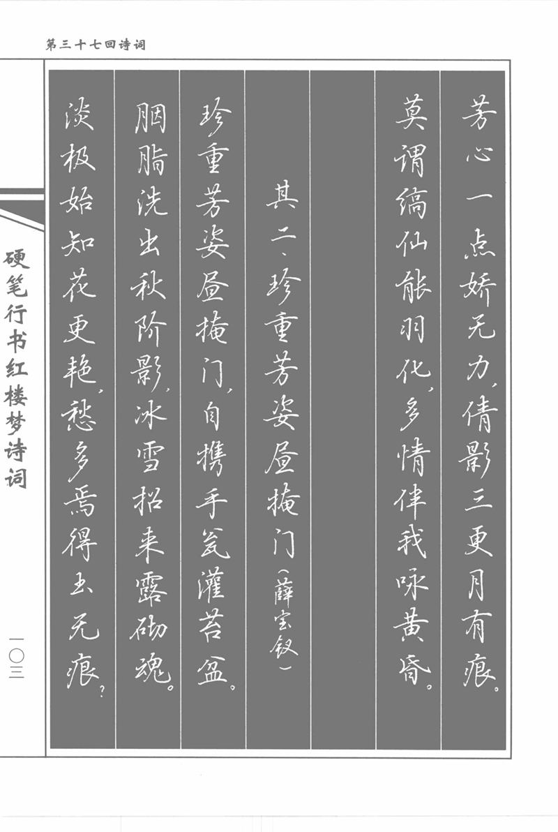 吴玉生硬笔行书红楼梦诗词