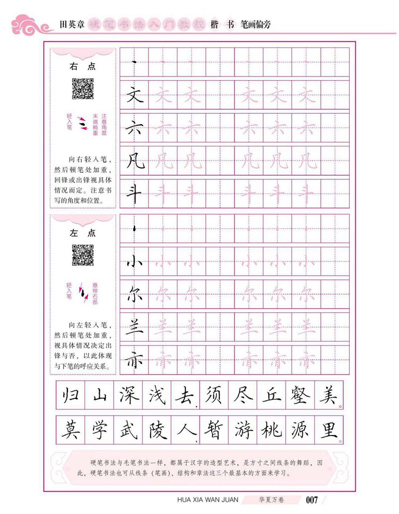 田英章硬笔书法入门教程 楷书偏旁字帖