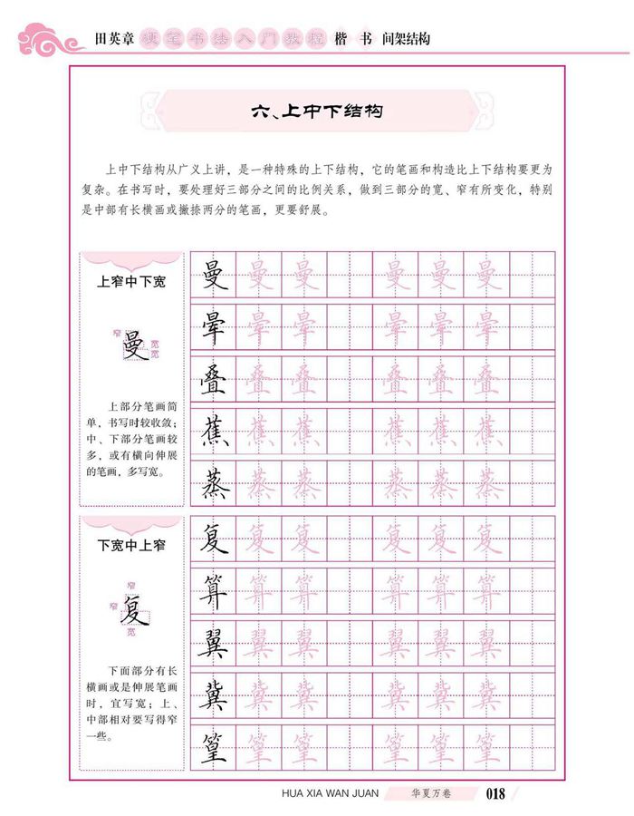 田英章硬笔书法入门教程 楷书间架结构