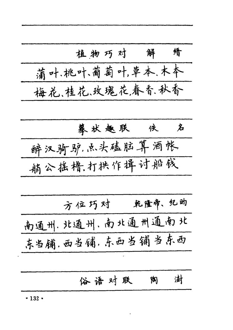 卢中南 中国名联钢笔字帖（金盾出版社）