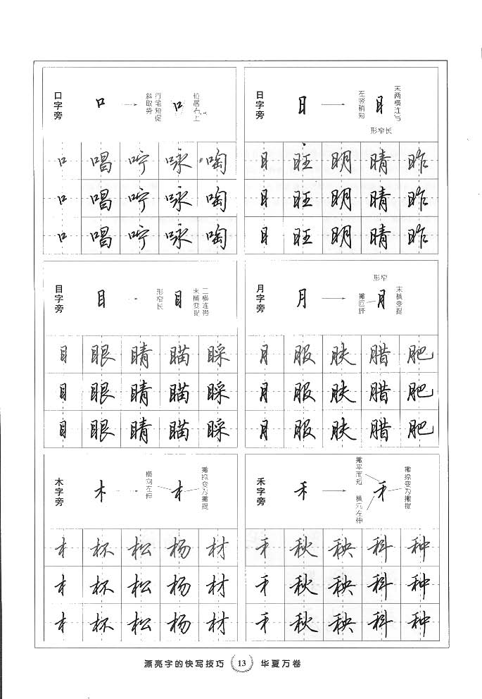 田英章漂亮字的快写技巧字帖