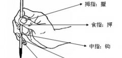 毛笔执笔法与姿势---五字执笔法